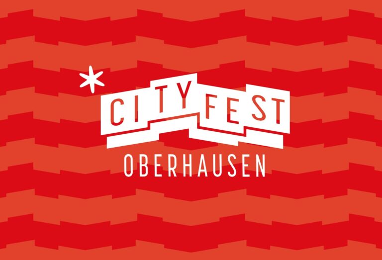 Logo Cityfest Oberhausen auf rotem Hintergrund