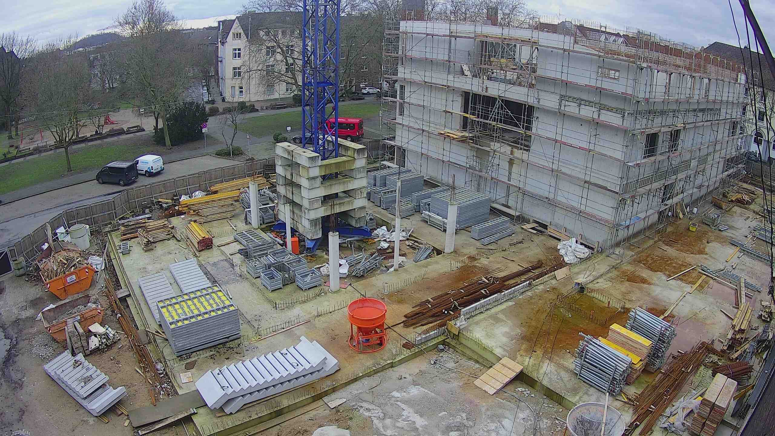 Multifunktionskomplex Osterfeld: Baufortschritt täglich über Webcam sichtbar