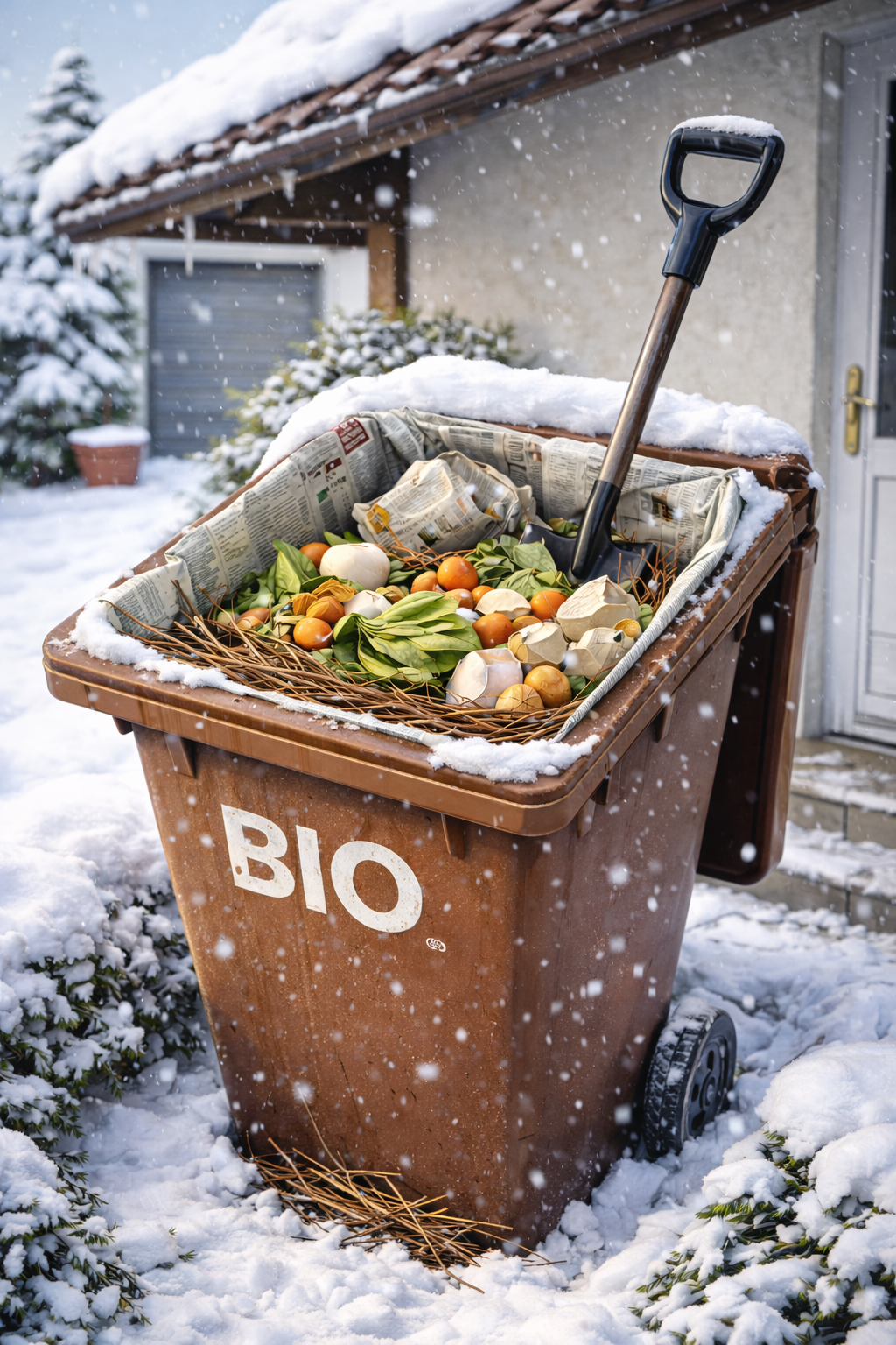 Umwelttipp: Biotonne im Winter – damit der Biomüll nicht an- oder festfriert