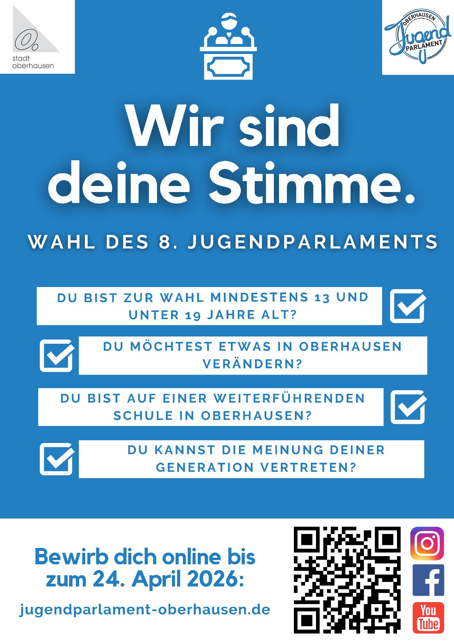 „Wir sind deine Stimme!“: Wahl des achten Jugendparlaments startet