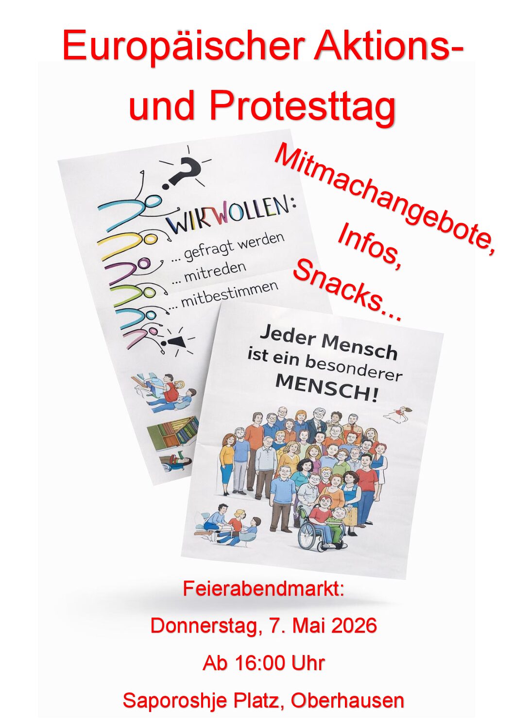Europäischer Protesttag zur Gleichstellung von Menschen mit Behinderung